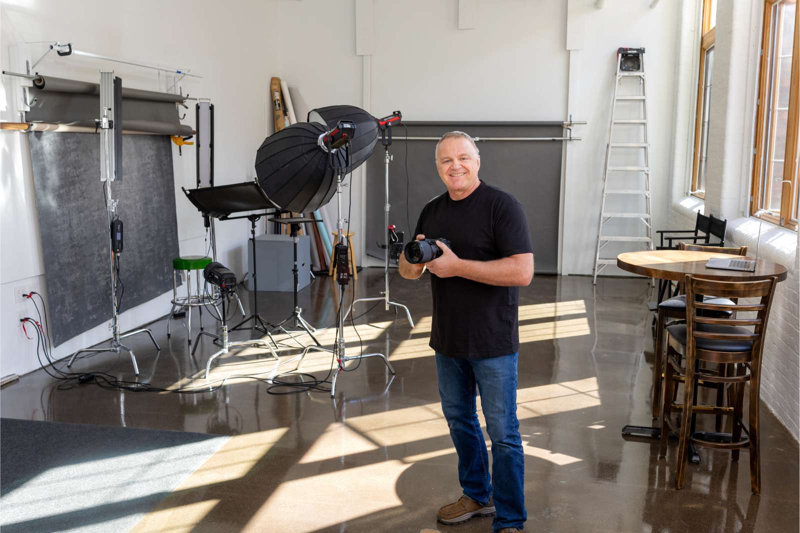 Peter Oberc in his photography studio